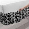 Ambesonne Christmas Elastic Bed Skirt, Tree Branches Spruce Leaves Balls Bells Cones Poinsettia Flowers Mistletoe Berry, Wrap Around Fabric Bedskirt Dust Ruffle for Bedroom, King, Ruby Green(Black White)