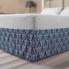 Ambesonne Christmas Elastic Bed Skirt, Tree Branches Spruce Leaves Balls Bells Cones Poinsettia Flowers Mistletoe Berry, Wrap Around Fabric Bedskirt Dust Ruffle for Bedroom, King, Ruby Green(Petrol Blue)