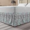 Ambesonne Christmas Elastic Bed Skirt, Tree Branches Spruce Leaves Balls Bells Cones Poinsettia Flowers Mistletoe Berry, Wrap Around Fabric Bedskirt Dust Ruffle for Bedroom, King, Ruby Green(Seafoam Grey)