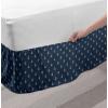 Ambesonne Christmas Elastic Bed Skirt, Tree Branches Spruce Leaves Balls Bells Cones Poinsettia Flowers Mistletoe Berry, Wrap Around Fabric Bedskirt Dust Ruffle for Bedroom, King, Ruby Green(White Blue)