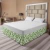 Ambesonne Christmas Elastic Bed Skirt, Tree Branches Spruce Leaves Balls Bells Cones Poinsettia Flowers Mistletoe Berry, Wrap Around Fabric Bedskirt Dust Ruffle for Bedroom, King, Ruby Green(Fern Green)