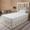 Ambesonne Christmas Elastic Bed Skirt, Tree Branches Spruce Leaves Balls Bells Cones Poinsettia Flowers Mistletoe Berry, Wrap Around Fabric Bedskirt Dust Ruffle for Bedroom, King, Ruby Green(Multicolor)