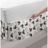Ambesonne Christmas Elastic Bed Skirt, Tree Branches Spruce Leaves Balls Bells Cones Poinsettia Flowers Mistletoe Berry, Wrap Around Fabric Bedskirt Dust Ruffle for Bedroom, King, Ruby Green(Beige Brown)