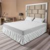 Ambesonne Christmas Elastic Bed Skirt, Tree Branches Spruce Leaves Balls Bells Cones Poinsettia Flowers Mistletoe Berry, Wrap Around Fabric Bedskirt Dust Ruffle for Bedroom, King, Ruby Green(Teal White)