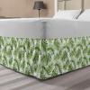 Ambesonne Christmas Elastic Bed Skirt, Tree Branches Spruce Leaves Balls Bells Cones Poinsettia Flowers Mistletoe Berry, Wrap Around Fabric Bedskirt Dust Ruffle for Bedroom, King, Ruby Green(Fern Green)