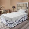 Ambesonne Christmas Elastic Bed Skirt, Tree Branches Spruce Leaves Balls Bells Cones Poinsettia Flowers Mistletoe Berry, Wrap Around Fabric Bedskirt Dust Ruffle for Bedroom, King, Ruby Green(White)