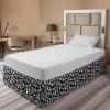 Ambesonne Christmas Elastic Bed Skirt, Tree Branches Spruce Leaves Balls Bells Cones Poinsettia Flowers Mistletoe Berry, Wrap Around Fabric Bedskirt Dust Ruffle for Bedroom, King, Ruby Green(Black Charcoal)
