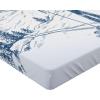 Ambesonne Christmas Fitted Sheet, Romantic Vintage New Year Scenery Reindeer Tree and Star Design Image, Soft Decorative Fabric Bedding All-Round Elastic Pocket, Twin Size, Brown White(White Blue)