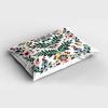 Ambesonne Christmas Pillow Sham Set of 2, Traditional Scandi Art of Xmas Berry Leaves Birds and Floral Colorful, Quality Microfiber Bedding Item for All Seasons, 30″ x 20″, Green White Multicolor