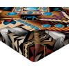 Ambesonne Ethnic 2 Pack Fitted Sheet, Southwestern Themed 3D Motif, Bed Cover All-Round Elastic Deep Pockets 2 Pieces, Package Contains 2 Twin Size Fitted Sheets, Blue Orange Beige(Blue Orange Beige)
