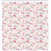 Ambesonne Flamingo Shower Curtain, Flamingos in Vintage Style Illustration Love and Romantic Animals Art Print, Cloth Fabric Bathroom Decor Set with Hooks, 69″ W x 70″ L, Beige Pink