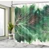 Ambesonne Floral Shower Curtain, Delicate Pink Bouquet of Spring Nature Blossoms Romantic Design Print, Cloth Fabric Bathroom Decor Set with Hooks, 69″ W x 84″ L, Rose Sage Green and White(Fern Green Off White)