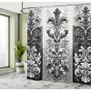 Ambesonne Floral Shower Curtain, Delicate Pink Bouquet of Spring Nature Blossoms Romantic Design Print, Cloth Fabric Bathroom Decor Set with Hooks, 69″ W x 84″ L, Rose Sage Green and White(Charcoal Grey)