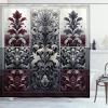Ambesonne Floral Shower Curtain, Delicate Pink Bouquet of Spring Nature Blossoms Romantic Design Print, Cloth Fabric Bathroom Decor Set with Hooks, 69″ W x 84″ L, Rose Sage Green and White(Maroon and Dark Blue Grey)