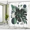 Ambesonne Floral Shower Curtain, Delicate Pink Bouquet of Spring Nature Blossoms Romantic Design Print, Cloth Fabric Bathroom Decor Set with Hooks, 69″ W x 84″ L, Rose Sage Green and White(Forest Green Pale Grey)