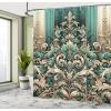 Ambesonne Floral Shower Curtain, Delicate Pink Bouquet of Spring Nature Blossoms Romantic Design Print, Cloth Fabric Bathroom Decor Set with Hooks, 69″ W x 84″ L, Rose Sage Green and White(Teal Beige and Pale Brown)