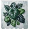 Ambesonne Floral Shower Curtain, Delicate Pink Bouquet of Spring Nature Blossoms Romantic Design Print, Cloth Fabric Bathroom Decor Set with Hooks, 69″ W x 84″ L, Rose Sage Green and White(Fern Green and Pale Seafoam)
