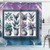 Ambesonne Floral Shower Curtain, Delicate Pink Bouquet of Spring Nature Blossoms Romantic Design Print, Cloth Fabric Bathroom Decor Set with Hooks, 69″ W x 84″ L, Rose Sage Green and White(Violet White Petrol Blue)