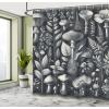 Ambesonne Floral Shower Curtain, Delicate Pink Bouquet of Spring Nature Blossoms Romantic Design Print, Cloth Fabric Bathroom Decor Set with Hooks, 69″ W x 84″ L, Rose Sage Green and White(Dark Blue Grey)