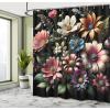 Ambesonne Floral Shower Curtain, Delicate Pink Bouquet of Spring Nature Blossoms Romantic Design Print, Cloth Fabric Bathroom Decor Set with Hooks, 69″ W x 84″ L, Rose Sage Green and White(Evergreen Pink Blue)