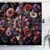 Ambesonne Floral Shower Curtain, Delicate Pink Bouquet of Spring Nature Blossoms Romantic Design Print, Cloth Fabric Bathroom Decor Set with Hooks, 69″ W x 84″ L, Rose Sage Green and White(Purple Black Coral)