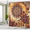 Ambesonne Floral Shower Curtain, Delicate Pink Bouquet of Spring Nature Blossoms Romantic Design Print, Cloth Fabric Bathroom Decor Set with Hooks, 69″ W x 84″ L, Rose Sage Green and White(Pale Cinnamon Mustard)