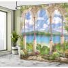 Ambesonne Floral Shower Curtain, Delicate Pink Bouquet of Spring Nature Blossoms Romantic Design Print, Cloth Fabric Bathroom Decor Set with Hooks, 69″ W x 84″ L, Rose Sage Green and White(Green)