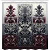 Ambesonne Floral Shower Curtain, Delicate Pink Bouquet of Spring Nature Blossoms Romantic Design Print, Cloth Fabric Bathroom Decor Set with Hooks, 69″ W x 84″ L, Rose Sage Green and White(Maroon and Dark Blue Grey)