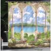 Ambesonne Floral Shower Curtain, Delicate Pink Bouquet of Spring Nature Blossoms Romantic Design Print, Cloth Fabric Bathroom Decor Set with Hooks, 69″ W x 84″ L, Rose Sage Green and White(Green)