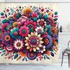 Ambesonne Floral Shower Curtain, Delicate Pink Bouquet of Spring Nature Blossoms Romantic Design Print, Cloth Fabric Bathroom Decor Set with Hooks, 69″ W x 84″ L, Rose Sage Green and White(Hot Pink Teal Multicolor)
