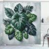 Ambesonne Floral Shower Curtain, Delicate Pink Bouquet of Spring Nature Blossoms Romantic Design Print, Cloth Fabric Bathroom Decor Set with Hooks, 69″ W x 84″ L, Rose Sage Green and White(Fern Green and Pale Seafoam)