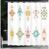 Ambesonne Floral Shower Curtain, Delicate Pink Bouquet of Spring Nature Blossoms Romantic Design Print, Cloth Fabric Bathroom Decor Set with Hooks, 69″ W x 84″ L, Rose Sage Green and White(Petrol Blue)