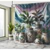 Ambesonne Floral Shower Curtain, Delicate Pink Bouquet of Spring Nature Blossoms Romantic Design Print, Cloth Fabric Bathroom Decor Set with Hooks, 69″ W x 84″ L, Rose Sage Green and White(Sea Blue Fern Green)