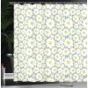 Ambesonne Floral Shower Curtain, Delicate Pink Bouquet of Spring Nature Blossoms Romantic Design Print, Cloth Fabric Bathroom Decor Set with Hooks, 69″ W x 84″ L, Rose Sage Green and White(Pale Green)