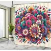 Ambesonne Floral Shower Curtain, Delicate Pink Bouquet of Spring Nature Blossoms Romantic Design Print, Cloth Fabric Bathroom Decor Set with Hooks, 69″ W x 84″ L, Rose Sage Green and White(Hot Pink Teal Multicolor)