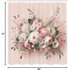Ambesonne Floral Shower Curtain, Delicate Pink Bouquet of Spring Nature Blossoms Romantic Design Print, Cloth Fabric Bathroom Decor Set with Hooks, 69″ W x 84″ L, Rose Sage Green and White(Rose Sage Green and White)