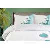 Ambesonne Turquoise Duvet Cover Set, Valentines Day Romance Art with Hearts Stars Wedding Happiness Theme, Decorative 3 Piece Bedding Set with 2 Pillow Shams, Queen Size, Turquoise Teal White(Turquoise Teal White)
