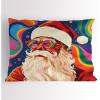 Ambesonne Christmas Pillow Sham, Psychedelic Xmas with Santa Claus with Glasses and Colorful Background, Decorative Standard Size Printed Pillowcase, 26″ X 20″, Purple and Multicolor