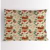 Ambesonne Christmas Pillow Sham, Santa Claus and Traditional Xmas Leaves Vintage Illustration Print, Decorative Standard Size Printed Pillowcase, 26″ X 20″, Beige Ruby and Green
