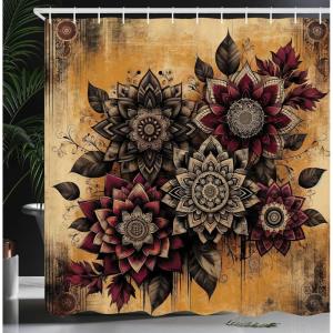 Ambesonne Floral Shower Curtain, Delicate Pink Bouquet of Spring Nature Blossoms Romantic Design Print, Cloth Fabric Bathroom Decor Set with Hooks, 69″ W x 84″ L, Rose Sage Green and White(Burgundy Marigold Dimgray)