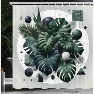 Ambesonne Floral Shower Curtain, Delicate Pink Bouquet of Spring Nature Blossoms Romantic Design Print, Cloth Fabric Bathroom Decor Set with Hooks, 69″ W x 84″ L, Rose Sage Green and White(Pale Grey Emerald)
