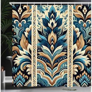 Ambesonne Floral Shower Curtain, Delicate Pink Bouquet of Spring Nature Blossoms Romantic Design Print, Cloth Fabric Bathroom Decor Set with Hooks, 69″ W x 84″ L, Rose Sage Green and White(Azure Blue and Sand Brown)