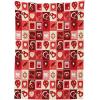 Ambesonne Valentine’s Day Tablecloth, Valentines Day Themed Frames Pattern with Hearts Stars Love Lettering, Rectangular Table Cover for Dining Room Kitchen Decor, 60″ X 84″, Beige Coral
