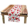 Ambesonne Love Table Runner, Hand Written I Love You Phrases Heart Valentines Day Inspiration, Dining Room Kitchen Rectangular Runner, 16″ X 72″, Vermilion Black White(Vermilion Black White)