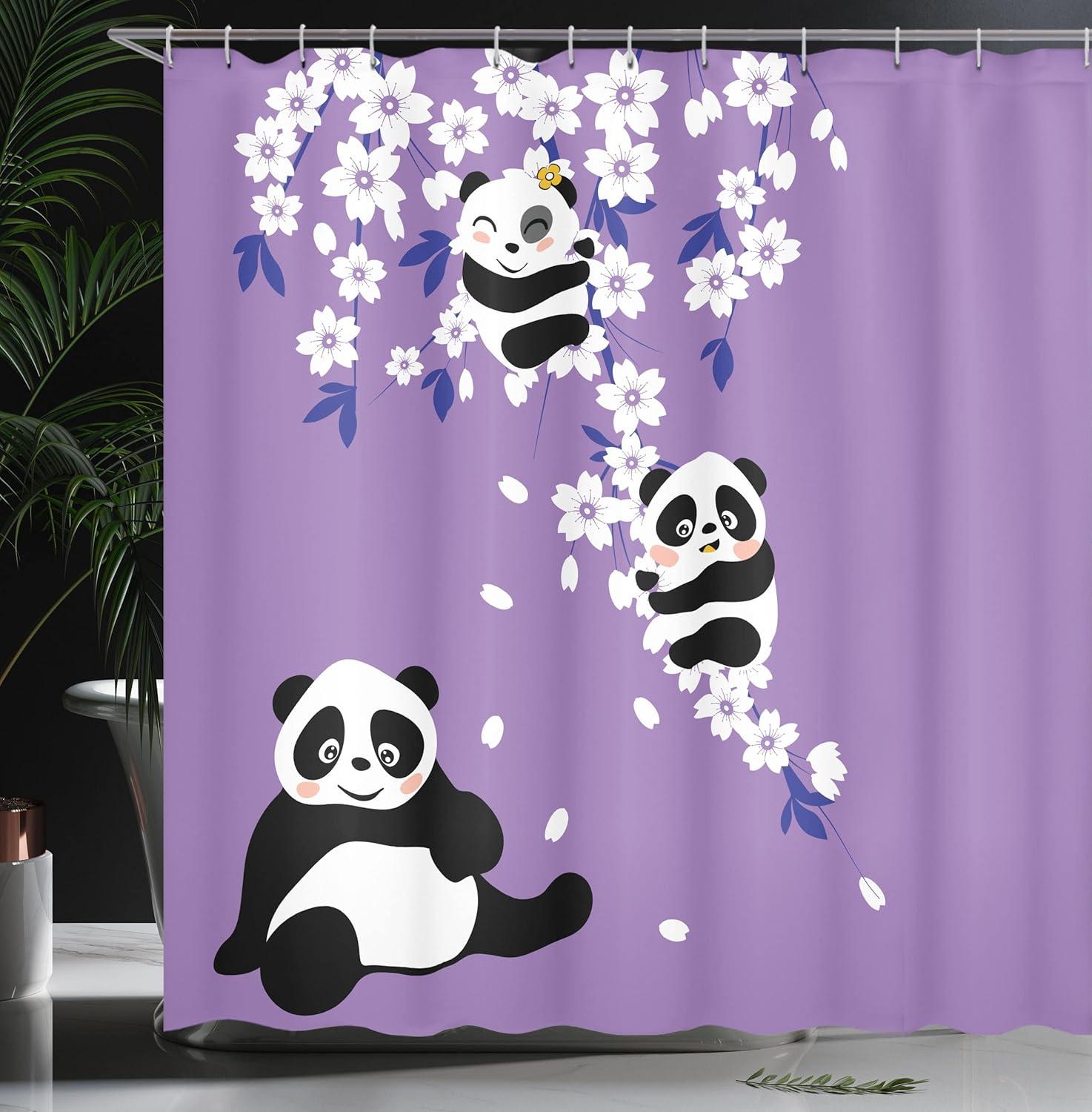imageAmbesonne Floral Shower Curtain Curved Flower Leaf Ornate Blooming Branches Romantic Love Print Art Cloth Fabric Bathroom Decor Set with Hooks 69 W x 70 L Pale TanLavender Blue