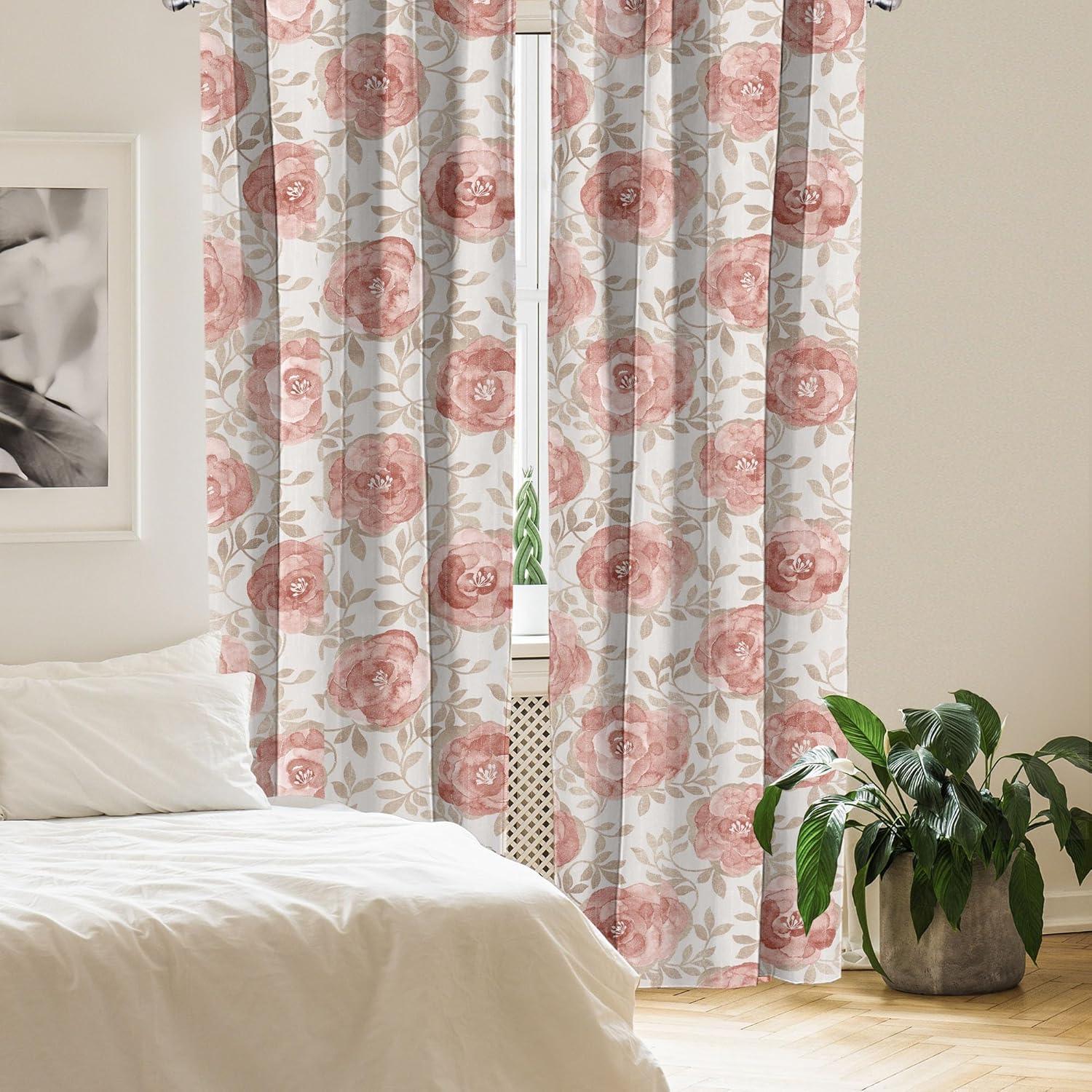 imageAmbesonne Neutral Boho Curtains Grunge Vibes Creamy Colored Forms Pattern Wild Nature Themed Print Window Treatments 2 Panel Set for Living Room Bedroom Pair of 28 x 63 Avocado Green EggshellPale Rose Eggshell