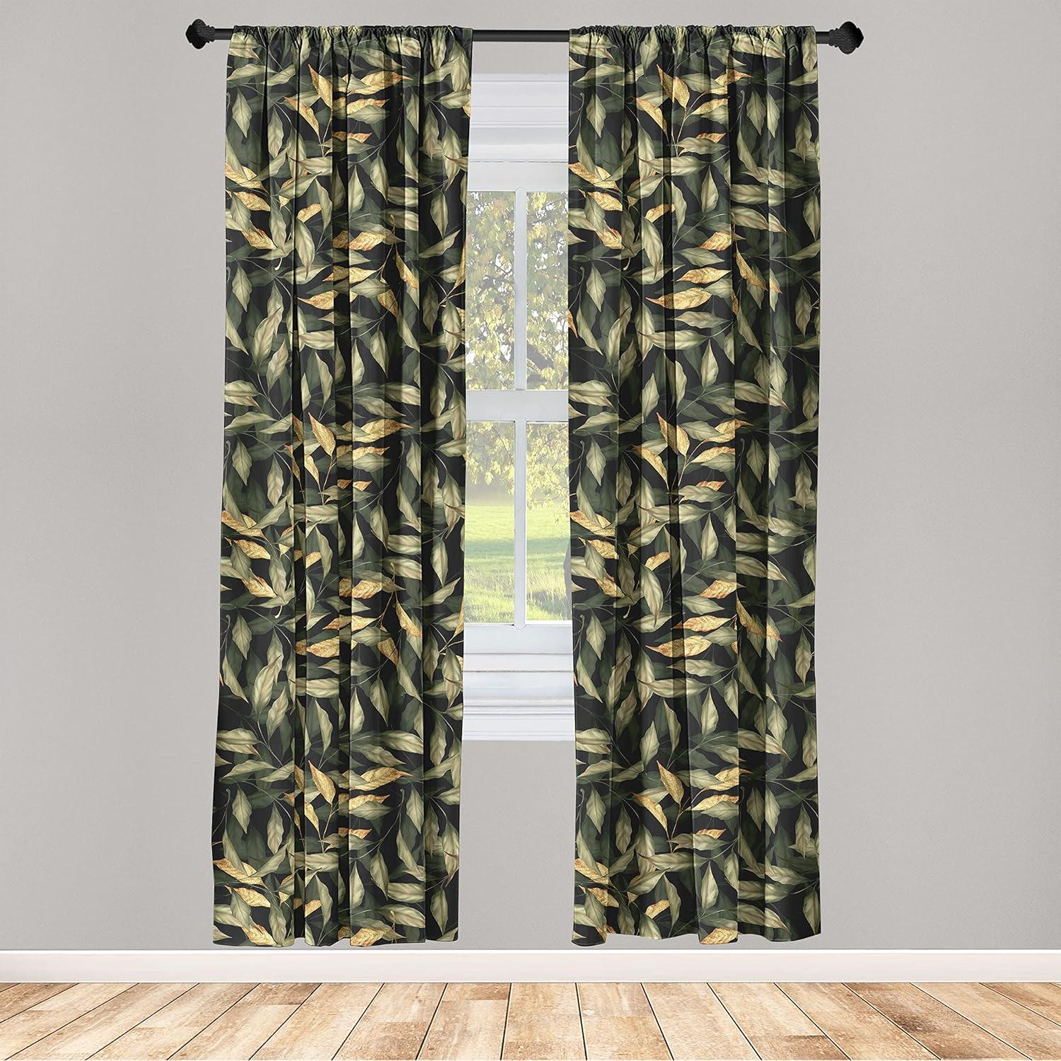 imageAmbesonne Neutral Boho Curtains Grunge Vibes Creamy Colored Forms Pattern Wild Nature Themed Print Window Treatments 2 Panel Set for Living Room Bedroom Pair of 28 x 63 Avocado Green EggshellPistachio Green Mustard