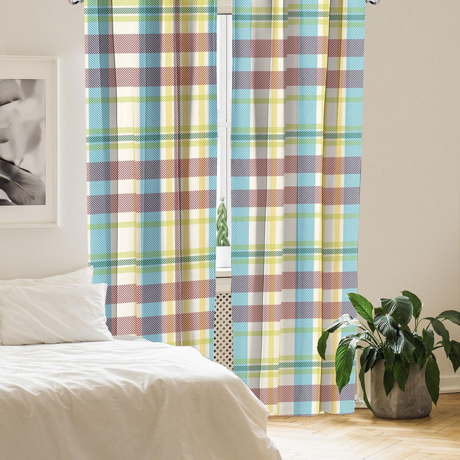imageAmbesonne Neutral Boho Curtains Grunge Vibes Creamy Colored Forms Pattern Wild Nature Themed Print Window Treatments 2 Panel Set for Living Room Bedroom Pair of 28 x 63 Avocado Green EggshellPale Sky Blue Mustard