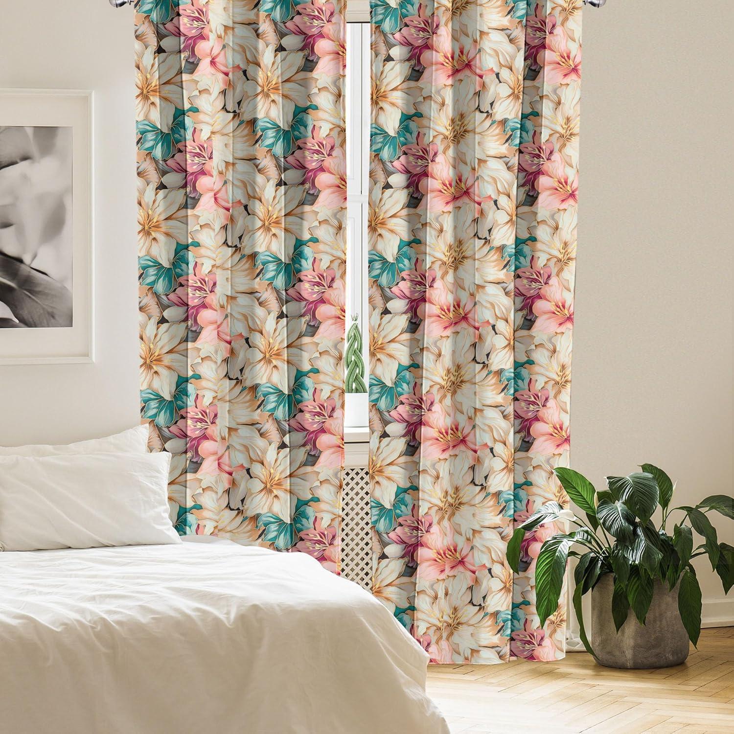 imageAmbesonne Neutral Boho Curtains Grunge Vibes Creamy Colored Forms Pattern Wild Nature Themed Print Window Treatments 2 Panel Set for Living Room Bedroom Pair of 28 x 63 Avocado Green EggshellAlmond Rose Turquoise