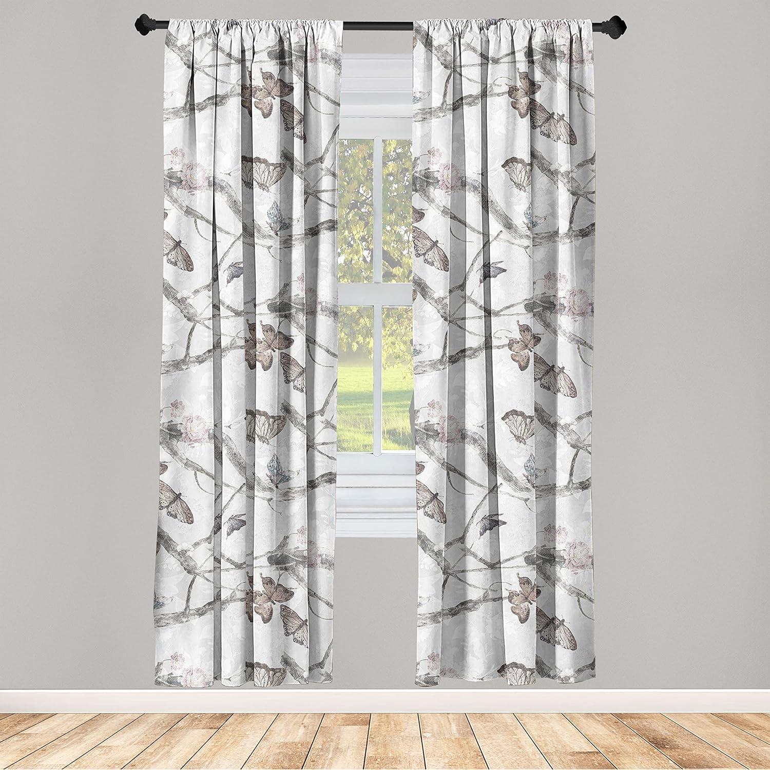 imageAmbesonne Neutral Boho Curtains Grunge Vibes Creamy Colored Forms Pattern Wild Nature Themed Print Window Treatments 2 Panel Set for Living Room Bedroom Pair of 28 x 63 Avocado Green EggshellPale Grey Sepia Blush